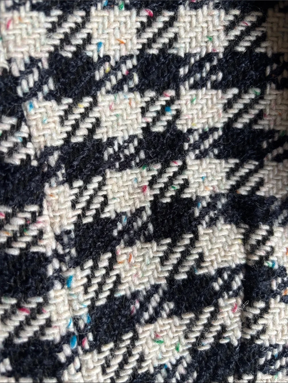 Talbots Black and White Houndstooth Wool Blend Blazer